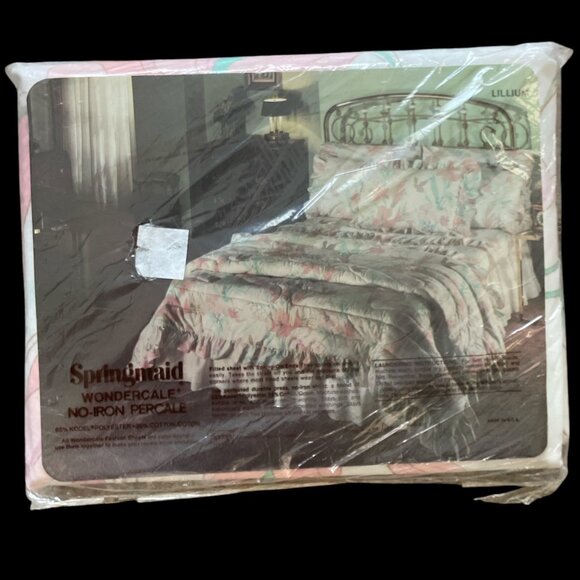 Vtg Springmaid Wondercale Percal Twin Flat Sheets Lillium & Colorworks Patterns - Picture 5 of 12